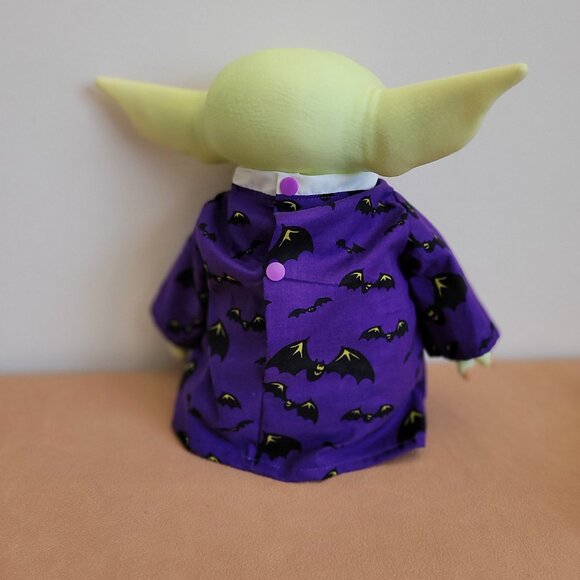 Spooky Bats 2pc Halloween Outfit/scarf set for 11" Mattel Child Grogu Yoda dolls - Picture 8 of 8